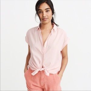 Abercrombie tie front button up shirt